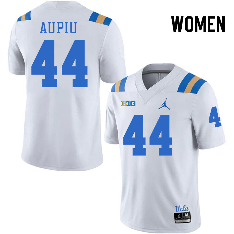 Women #44 Devin Aupiu Big 10 Conference College Football Jerseys Stitched-White